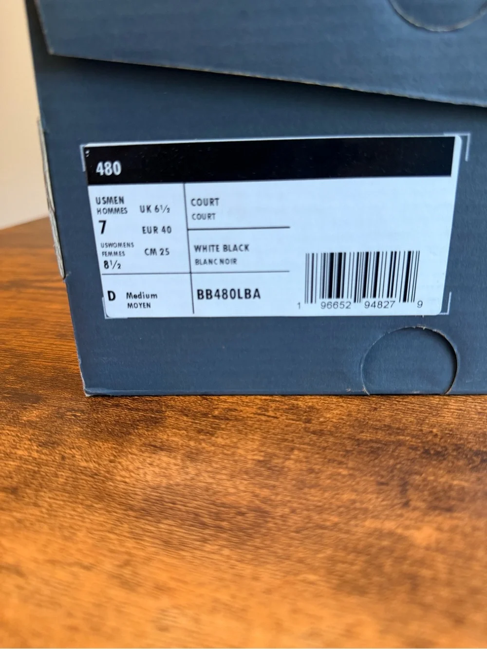 New Balance Black and White Leather Sneakers 7M/8.5W